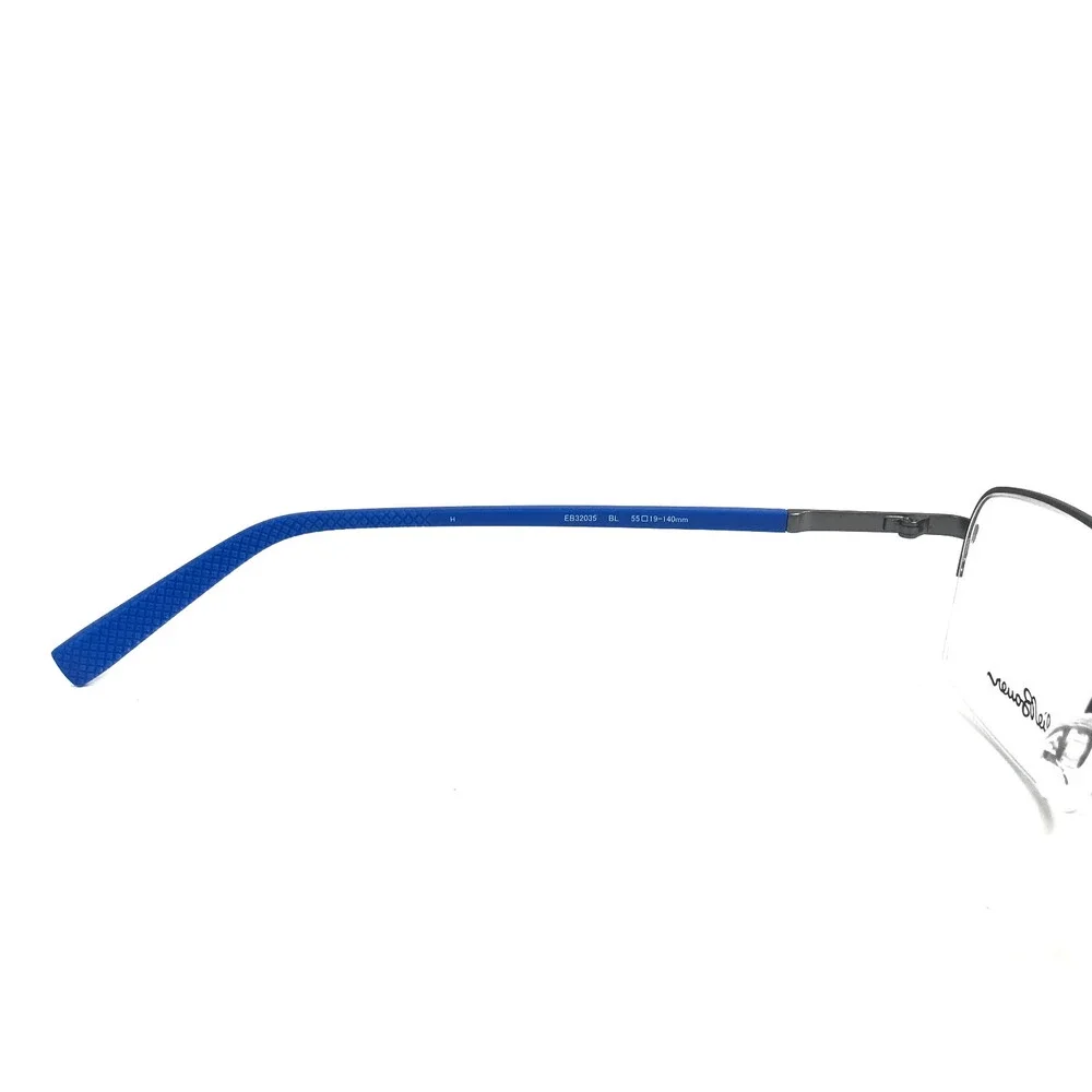 Eddie Bauer Eyeglasses Frames EB32035 BL Blue Gray Rectangle Half Rim 55-19-140